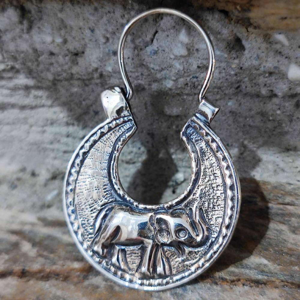 ORECCHINI con elefante in argento 925 - MYANMAR