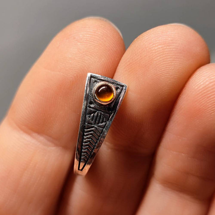 ORECCHINI etnici con pietra in argento 925 - DAHEGAM