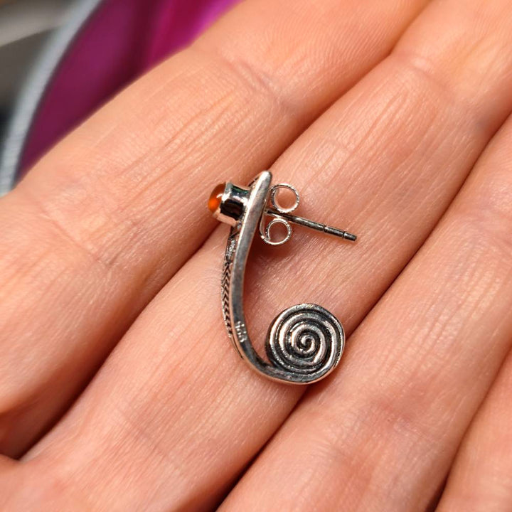 ORECCHINI etnici con pietra in argento 925 - DAHEGAM