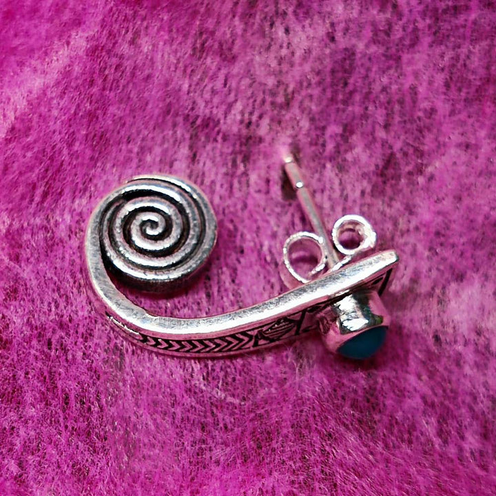 ORECCHINI etnici con pietra in argento 925 - DAHEGAM