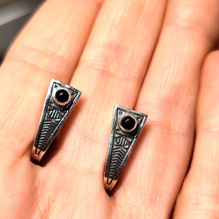 ORECCHINI etnici con pietra in argento 925 - DAHEGAM