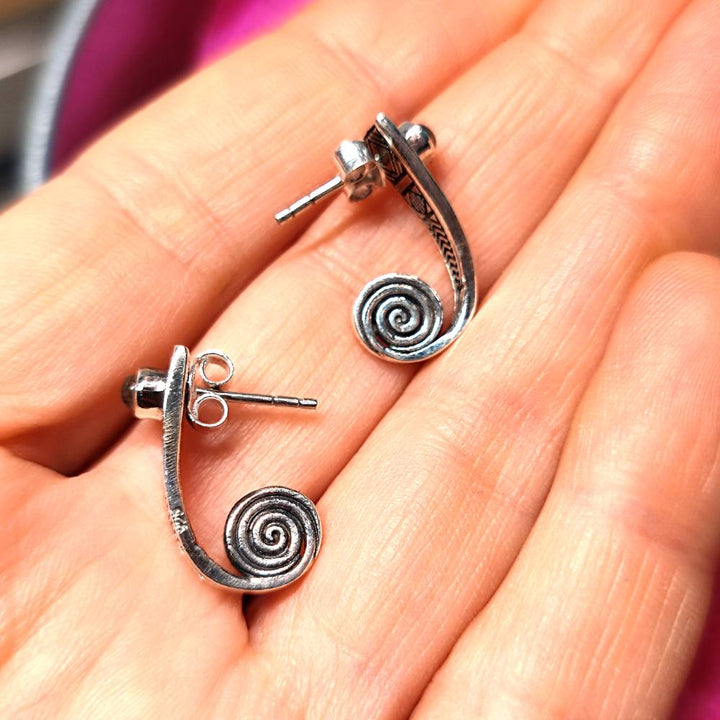 ORECCHINI etnici con pietra in argento 925 - DAHEGAM