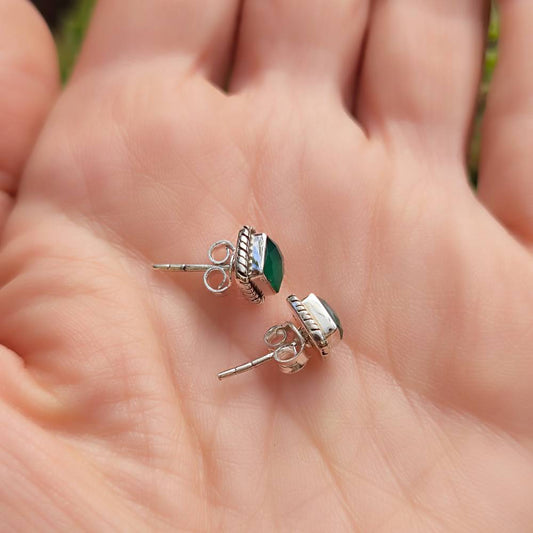 ORECCHINI etnici con pietra in argento 925 - DUDUKA