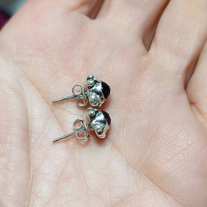 ORECCHINI etnici con pietra in argento 925 - JADAL
