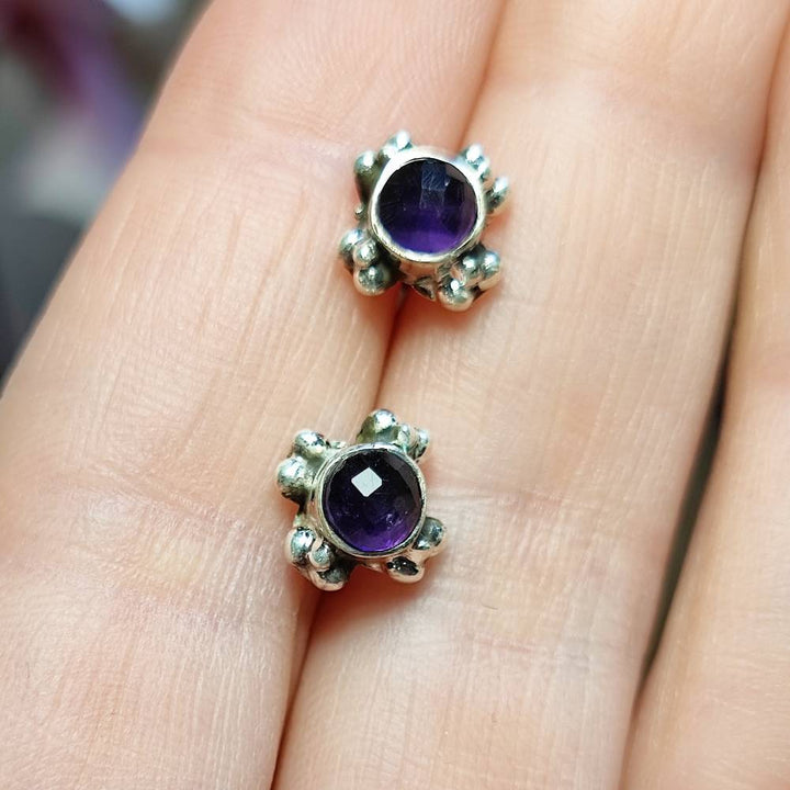 ORECCHINI etnici con pietra in argento 925 - JADAL