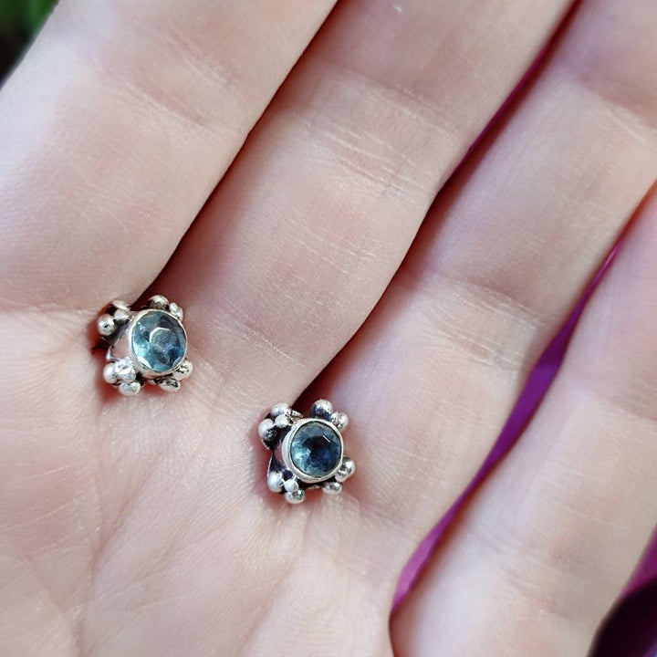 ORECCHINI etnici con pietra in argento 925 - JADAL