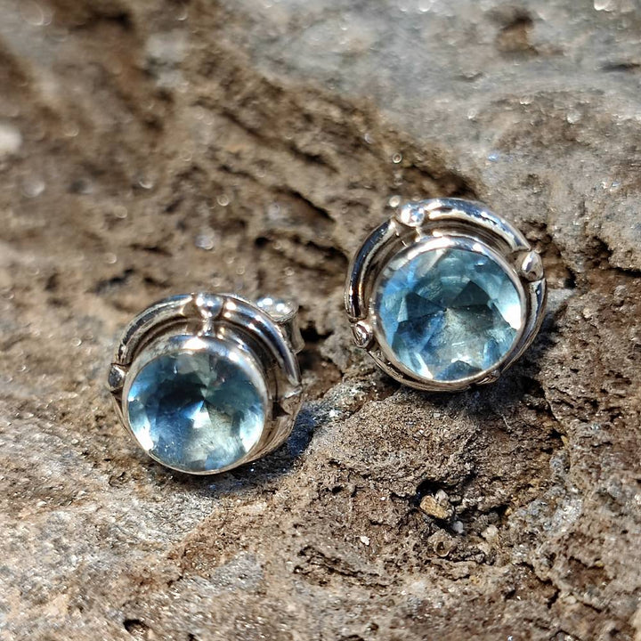ORECCHINI etnici con pietra in argento 925 - MALPUR