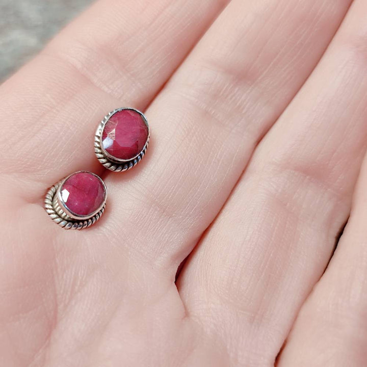 ORECCHINI etnici con pietra in argento 925 - PRANTIJ
