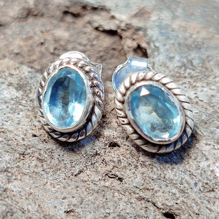 ORECCHINI etnici con pietra in argento 925 - PRANTIJ