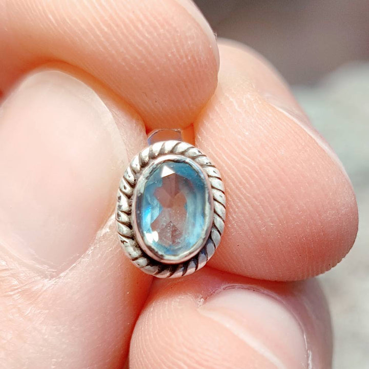 ORECCHINI etnici con pietra in argento 925 - PRANTIJ