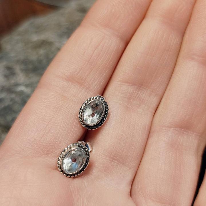 ORECCHINI etnici con pietra in argento 925 - PRANTIJ