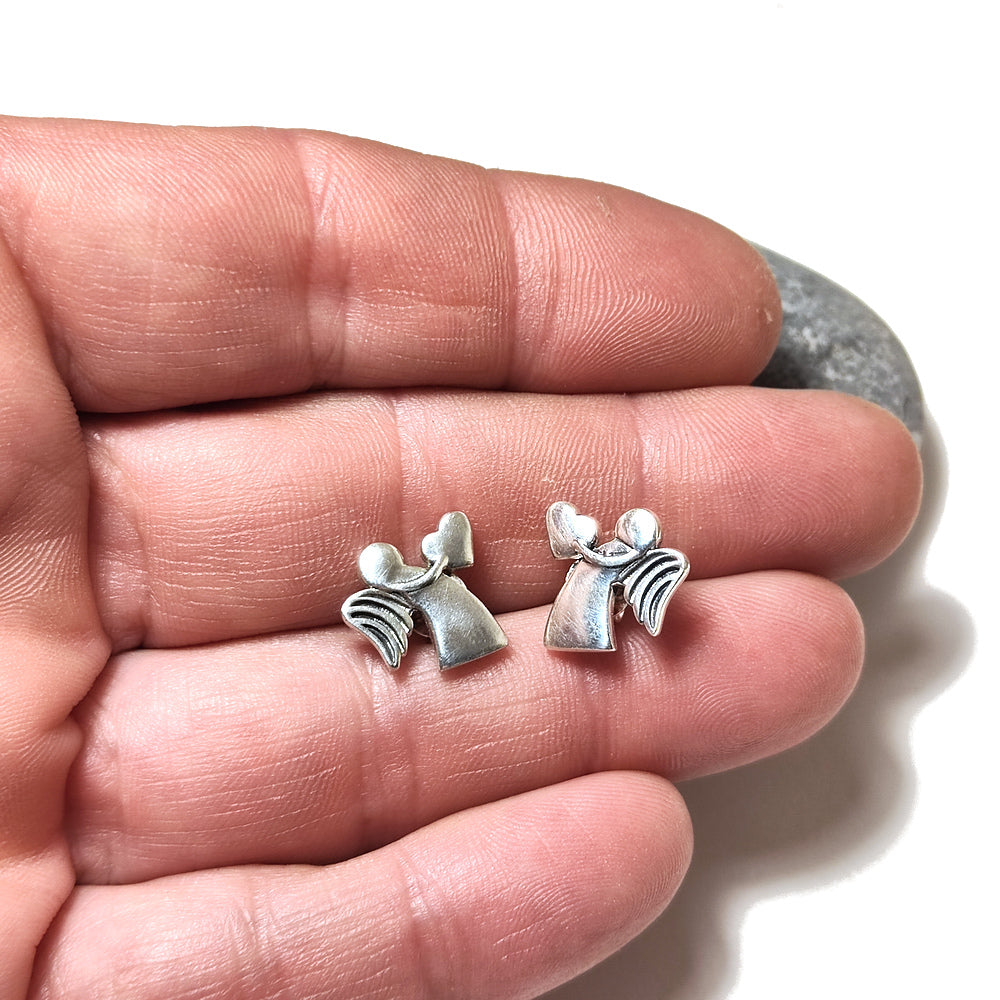 Orecchini da lobo a forma di Angelo con cuore