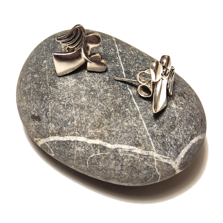 Orecchini da lobo a forma di Angelo con farfalla