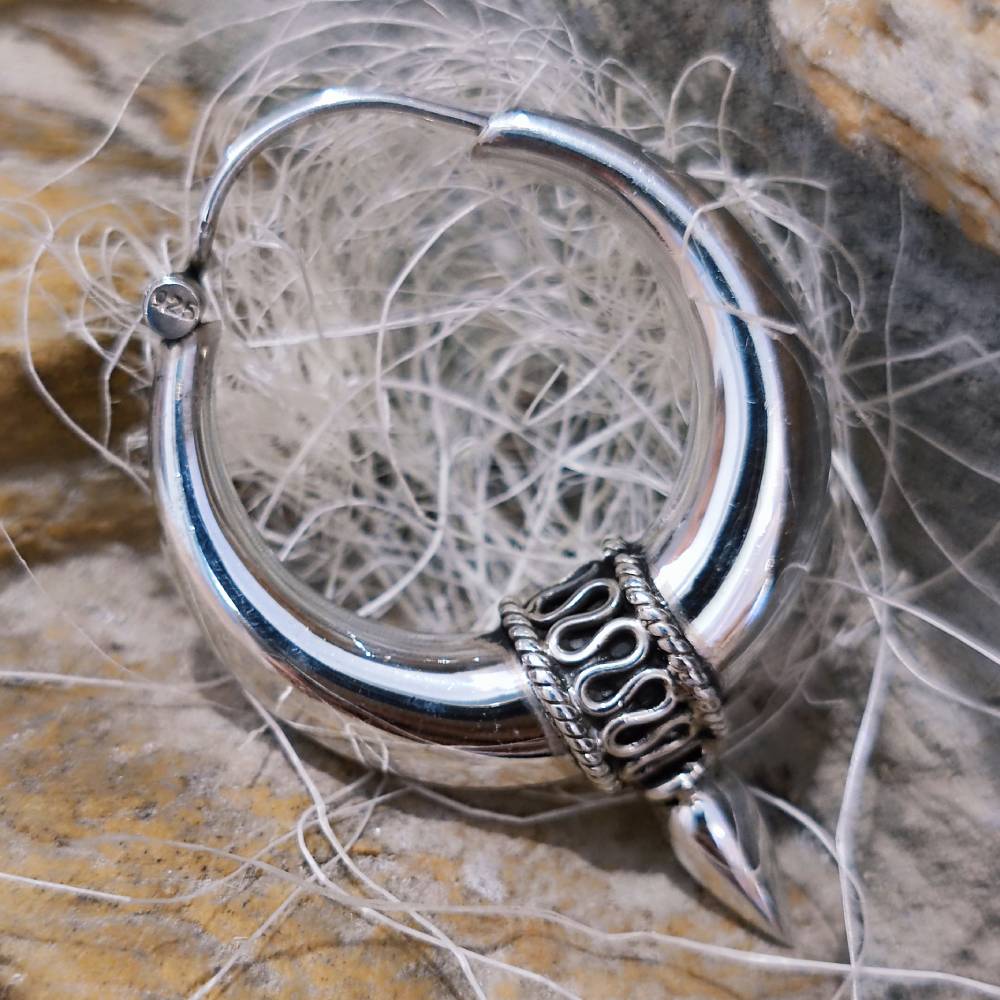 ORECCHINI a cerchio in argento 925con punta - DHAR