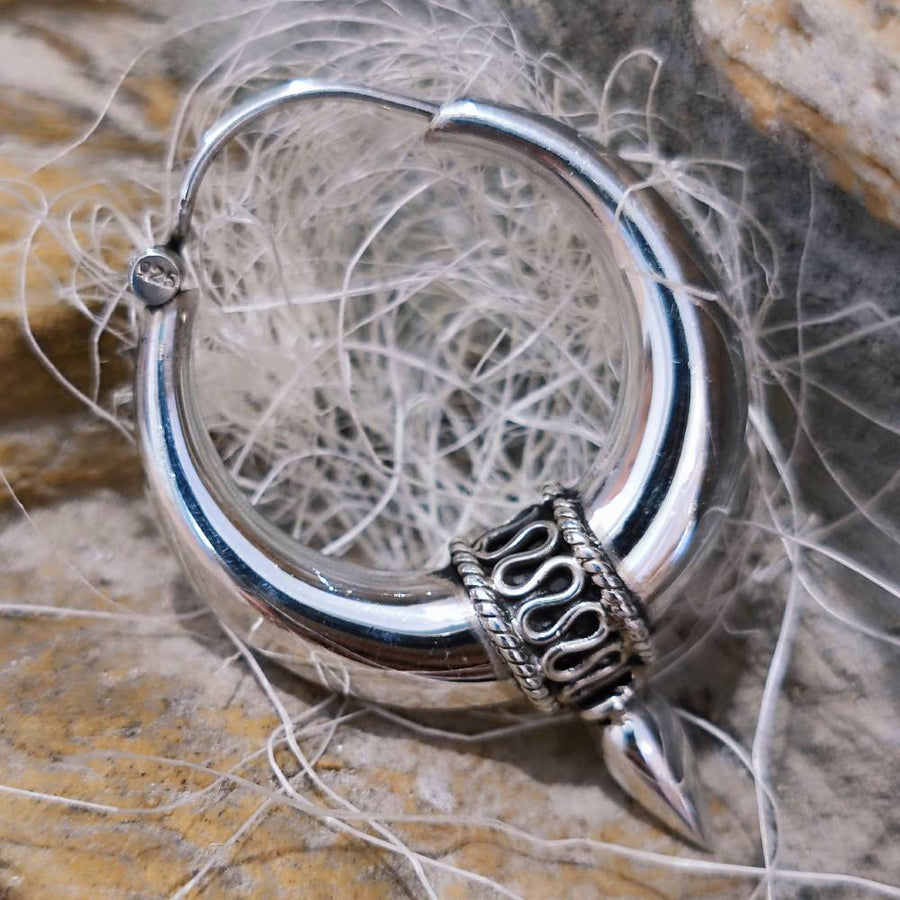 ORECCHINI a cerchio in argento 925con punta - DHAR