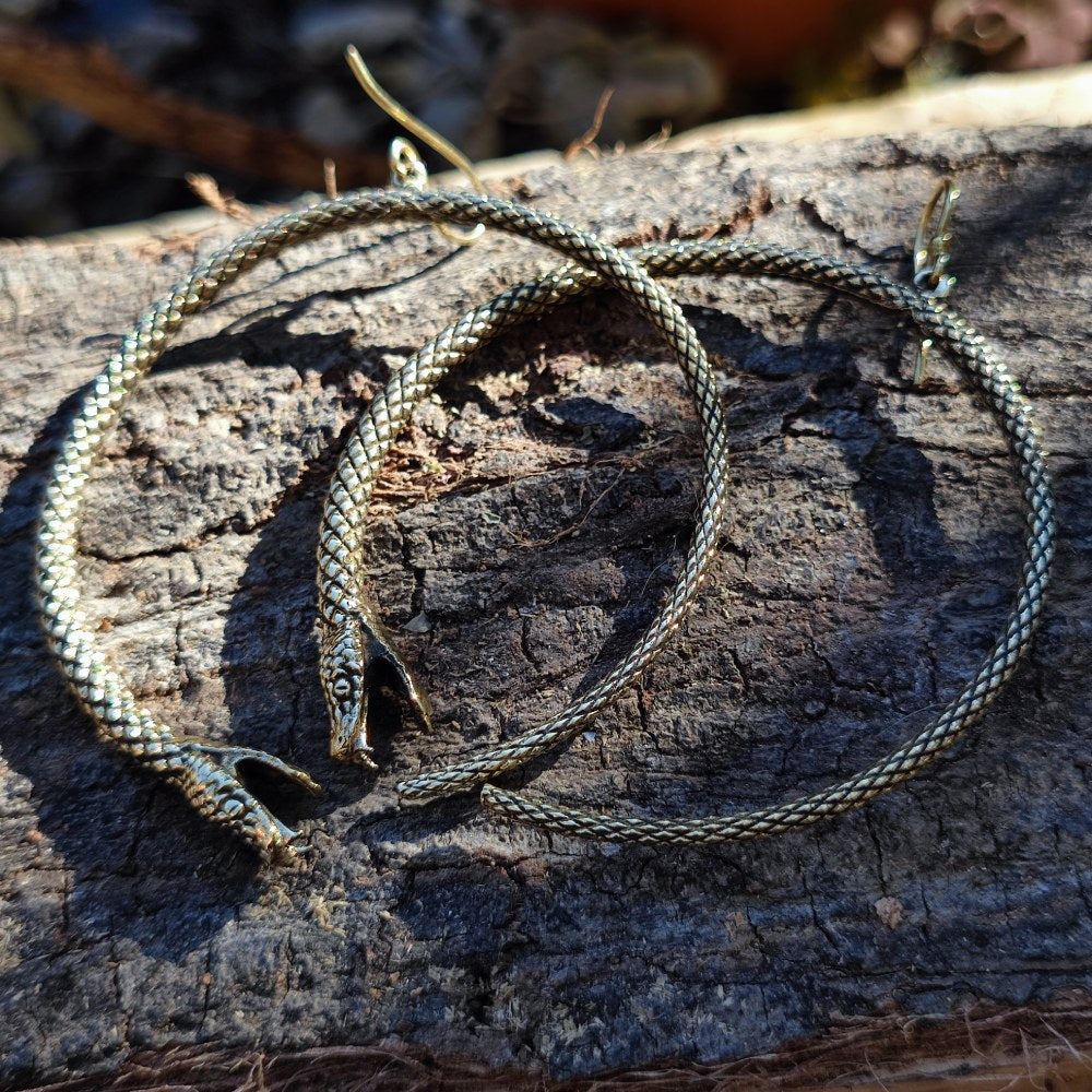 VITTANATH ORECCHINI indiani con serpenti in ottone