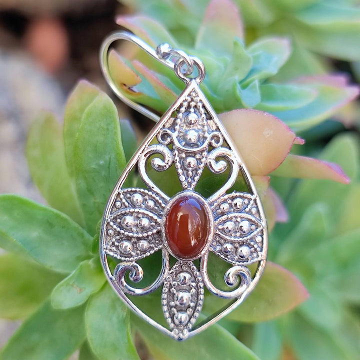 ORECCHINI etnici argento 925 con pietra - MORADABAD