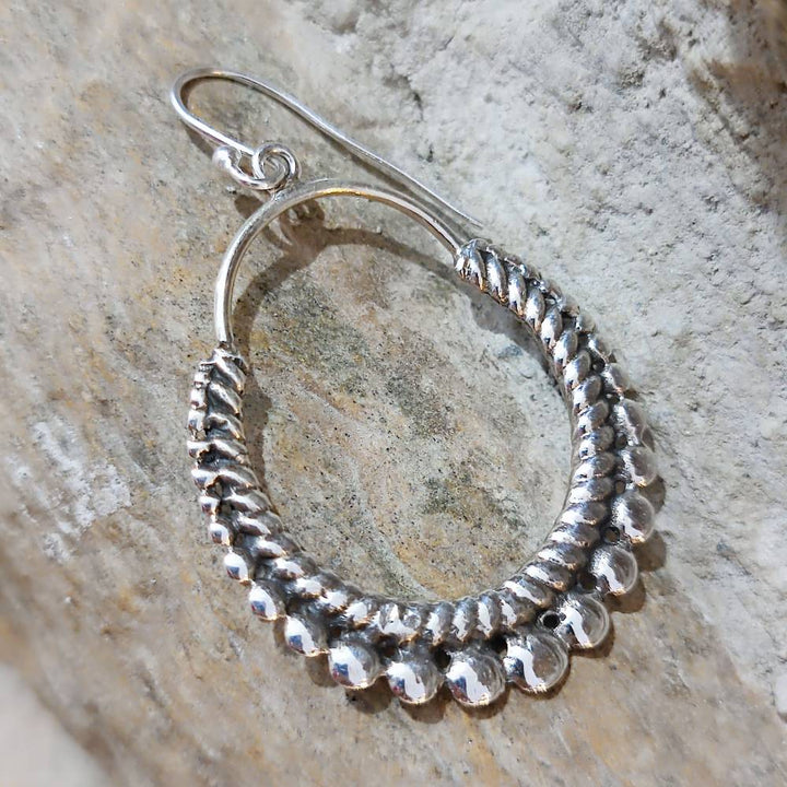 ORECCHINI a cerchio etnici in argento 925 - ARJUNDA