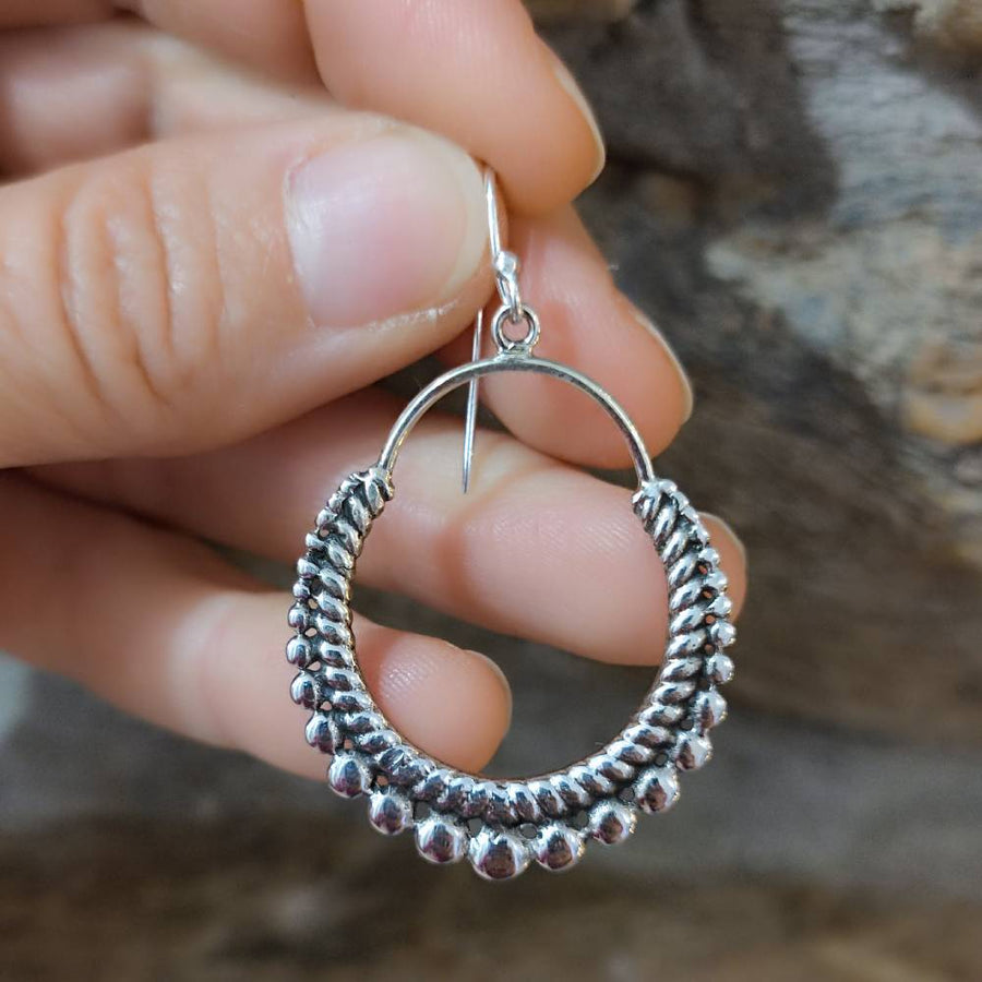 ORECCHINI a cerchio etnici in argento 925 - ARJUNDA