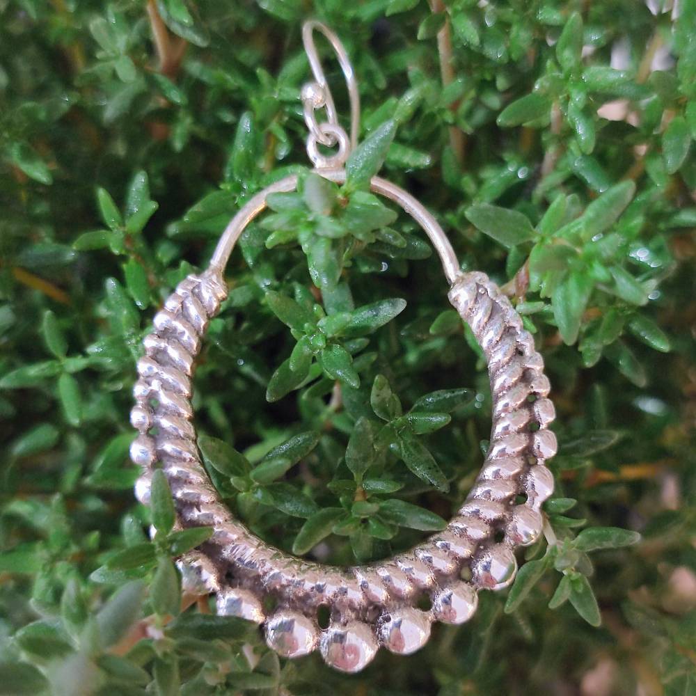 ORECCHINI a cerchio etnici in argento 925 - ARJUNDA