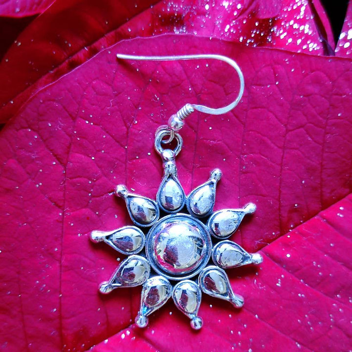 ORECCHINI a fiore etnici in argento 925 - GURANADA