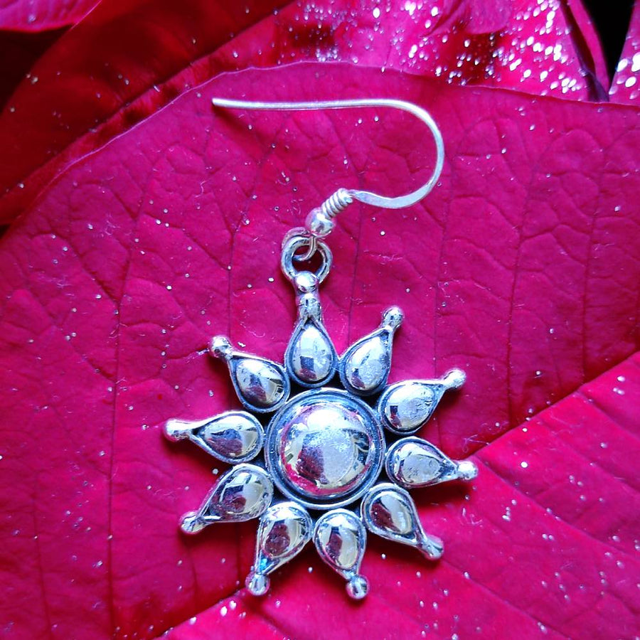 ORECCHINI a fiore etnici in argento 925 - GURANADA