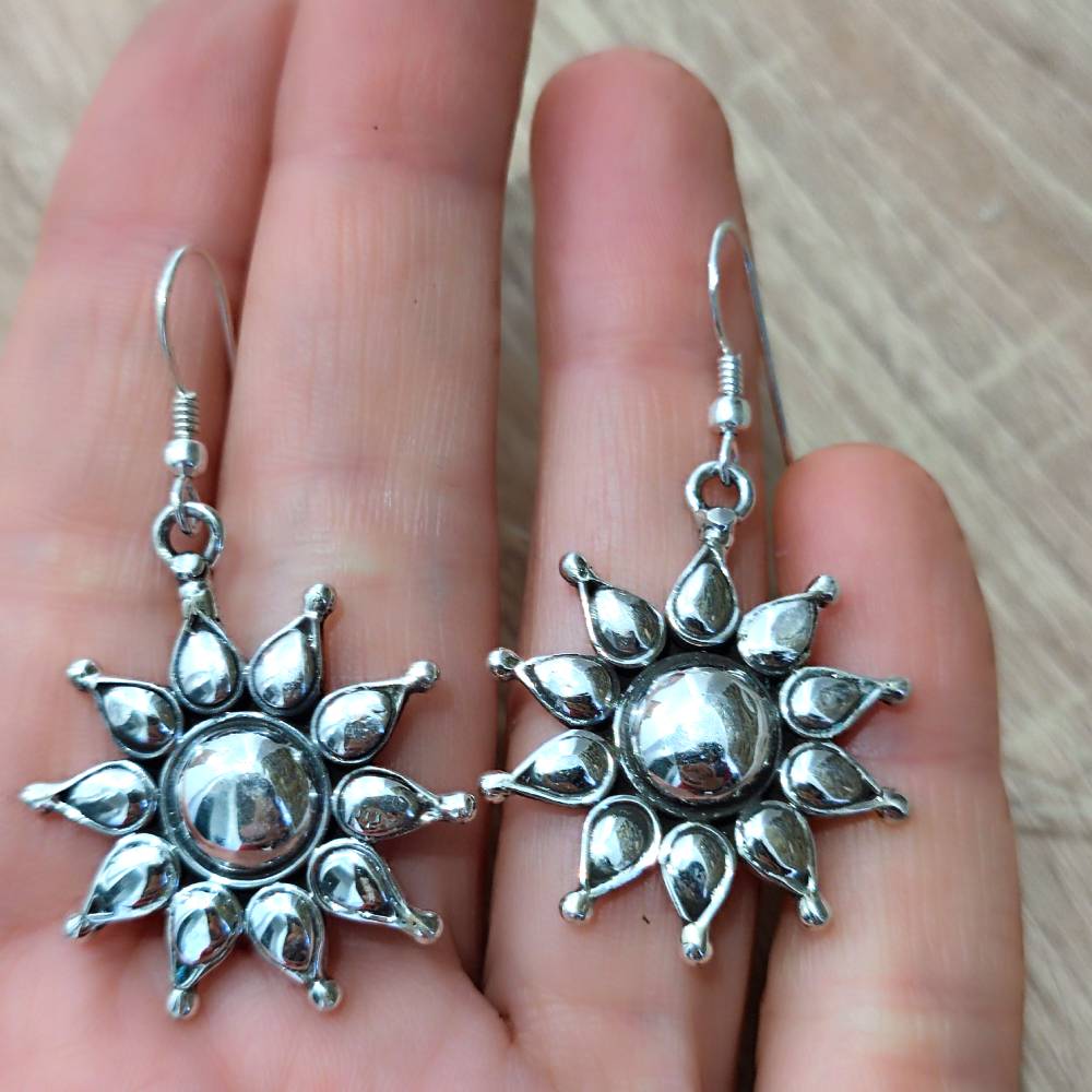 ORECCHINI a fiore etnici in argento 925 - GURANADA