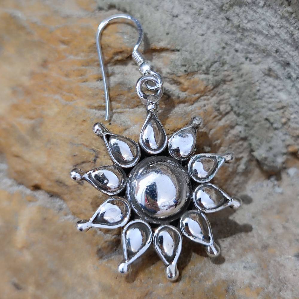 ORECCHINI a fiore etnici in argento 925 - GURANADA