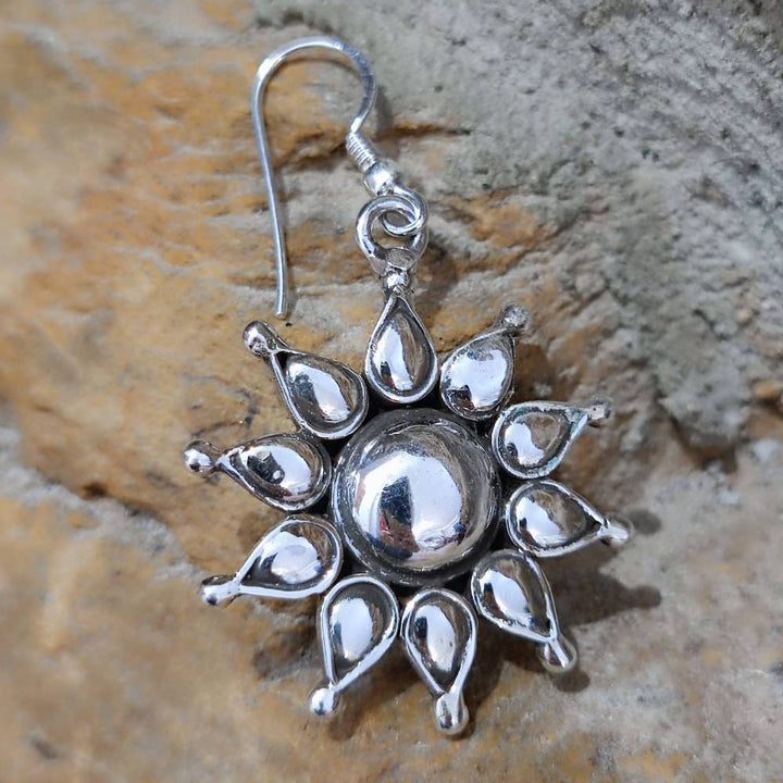 ORECCHINI a fiore etnici in argento 925 - GURANADA