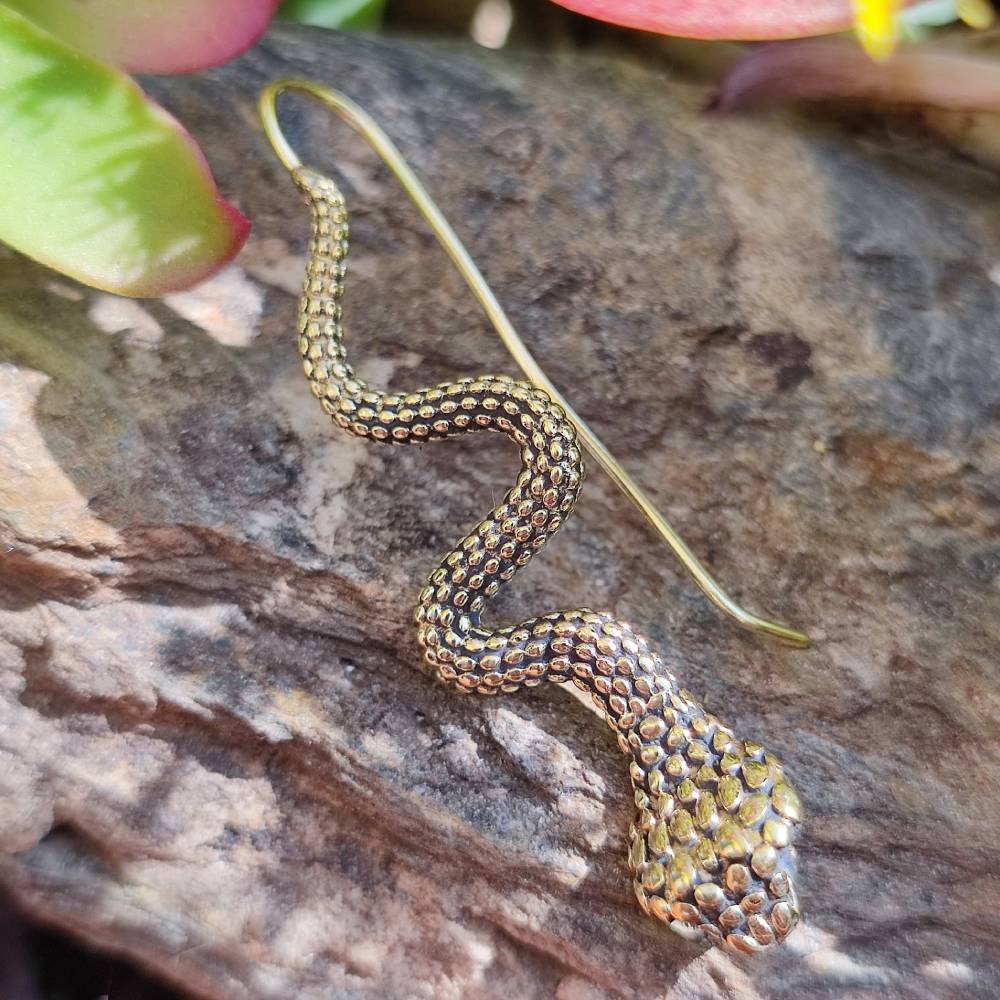 VIPUL ORECCHINI indiani con serpenti in ottone
