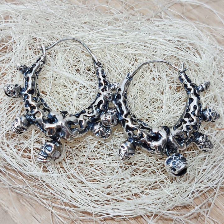 ORECCHINI a cerchio etnici in argento 925 - MARAPATRA