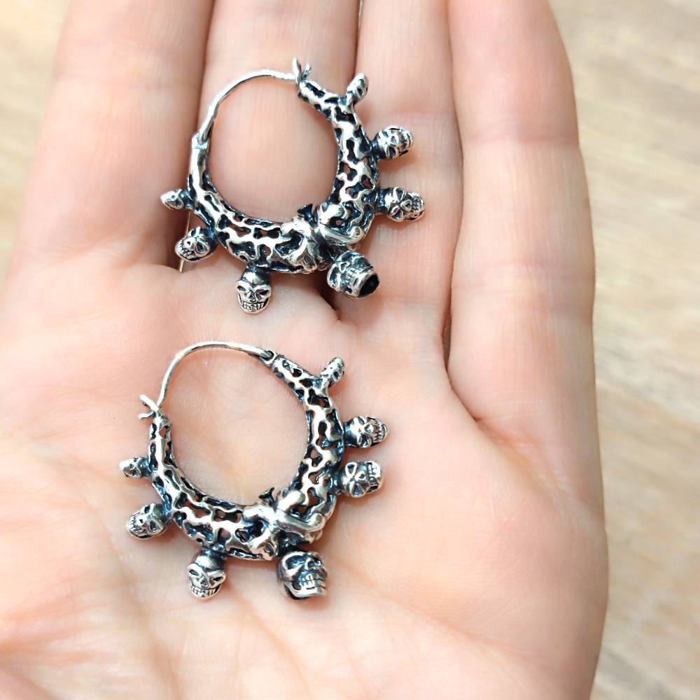 ORECCHINI a cerchio etnici in argento 925 - MARAPATRA