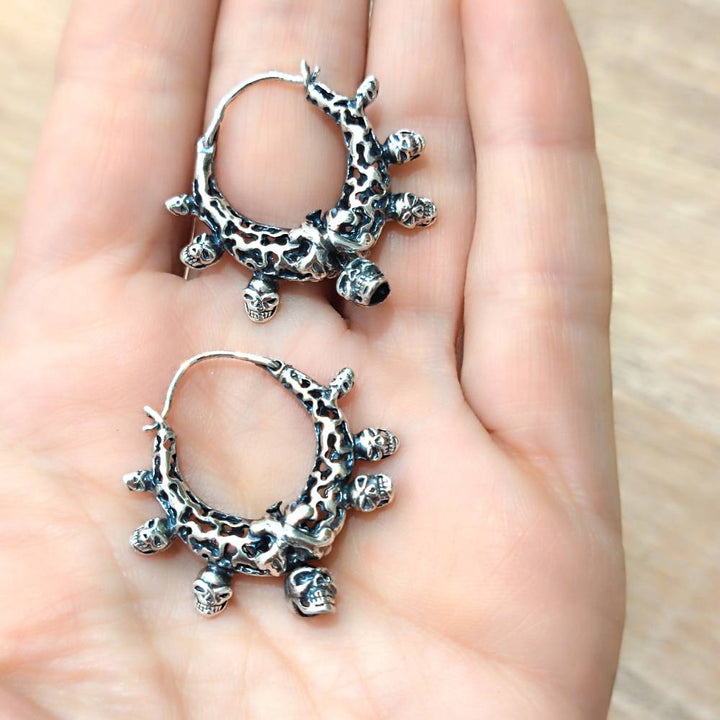 ORECCHINI a cerchio etnici in argento 925 - MARAPATRA