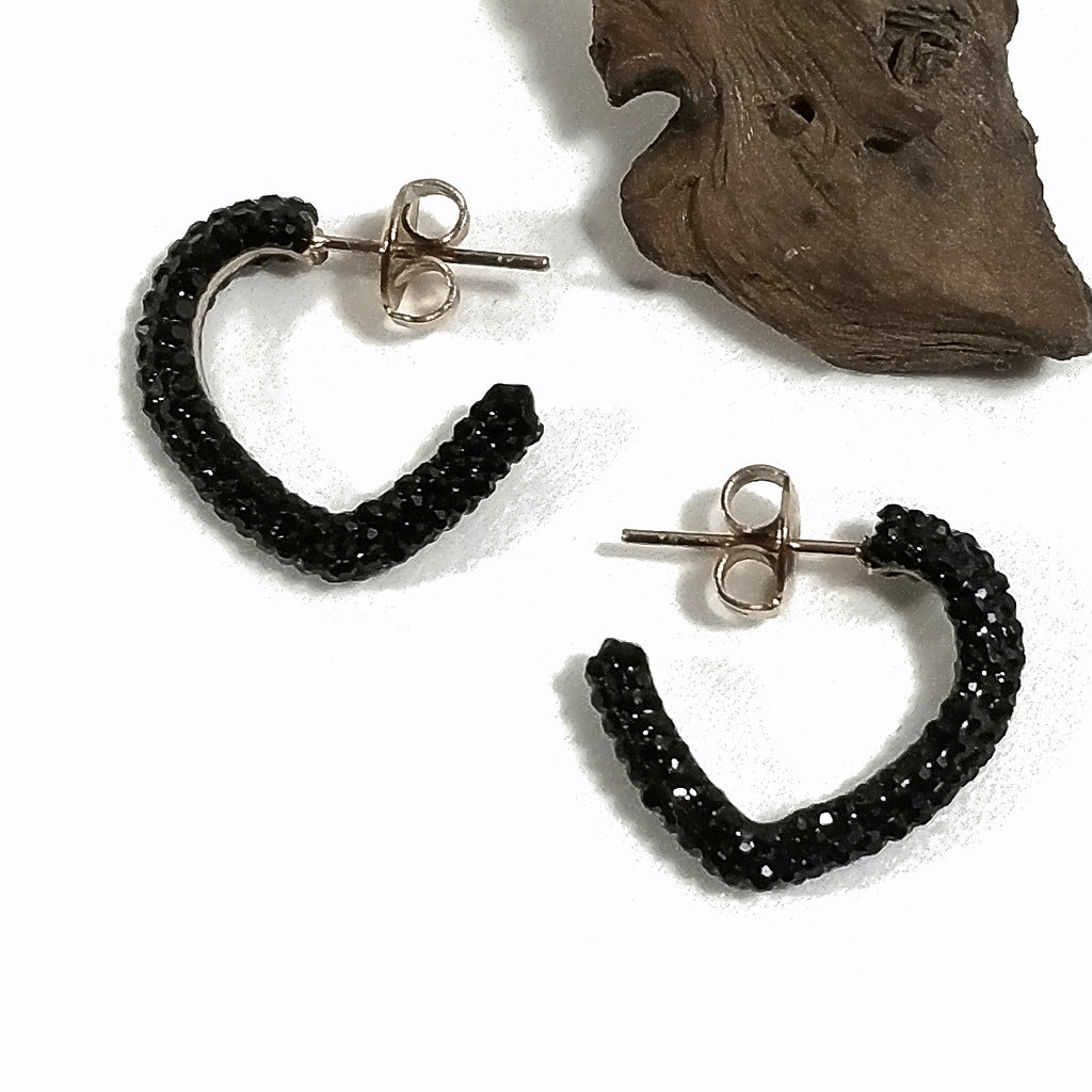 ORECCHINI  con strass in acciaio 316 L Chirurgico ORECCHINI  | Cuore