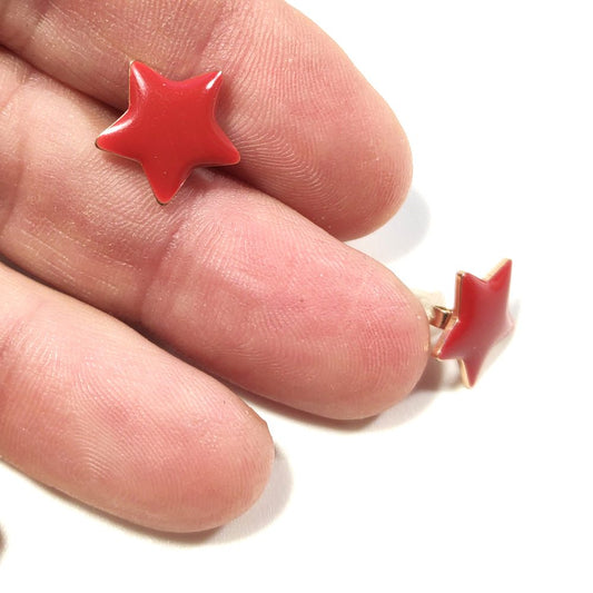 ORECCHINI acciaio 316 L Chirurgico rosè - Stelle – immagine2