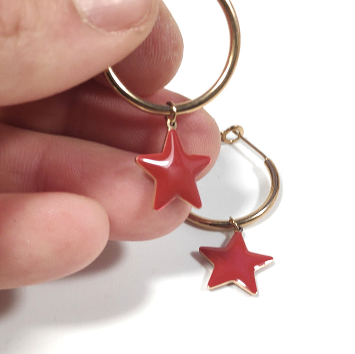 EARRINGS Rose gold plated 925 silver - Stars