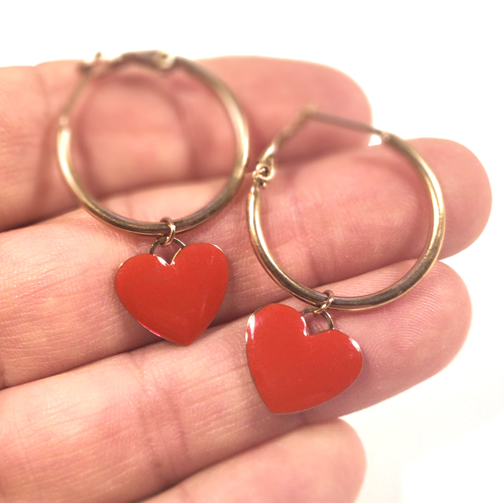 OHRRINGE 316 L Chirurgenstahl rosé - Herzen