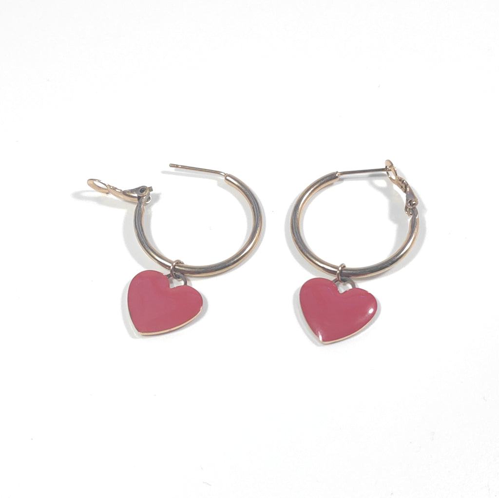 OHRRINGE 316 L Chirurgenstahl rosé - Herzen