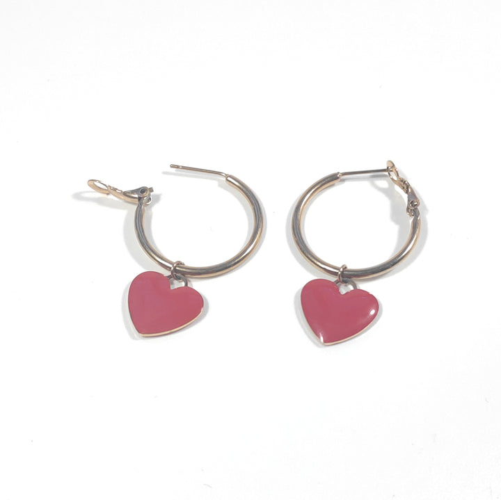 OHRRINGE 316 L Chirurgenstahl rosé - Herzen