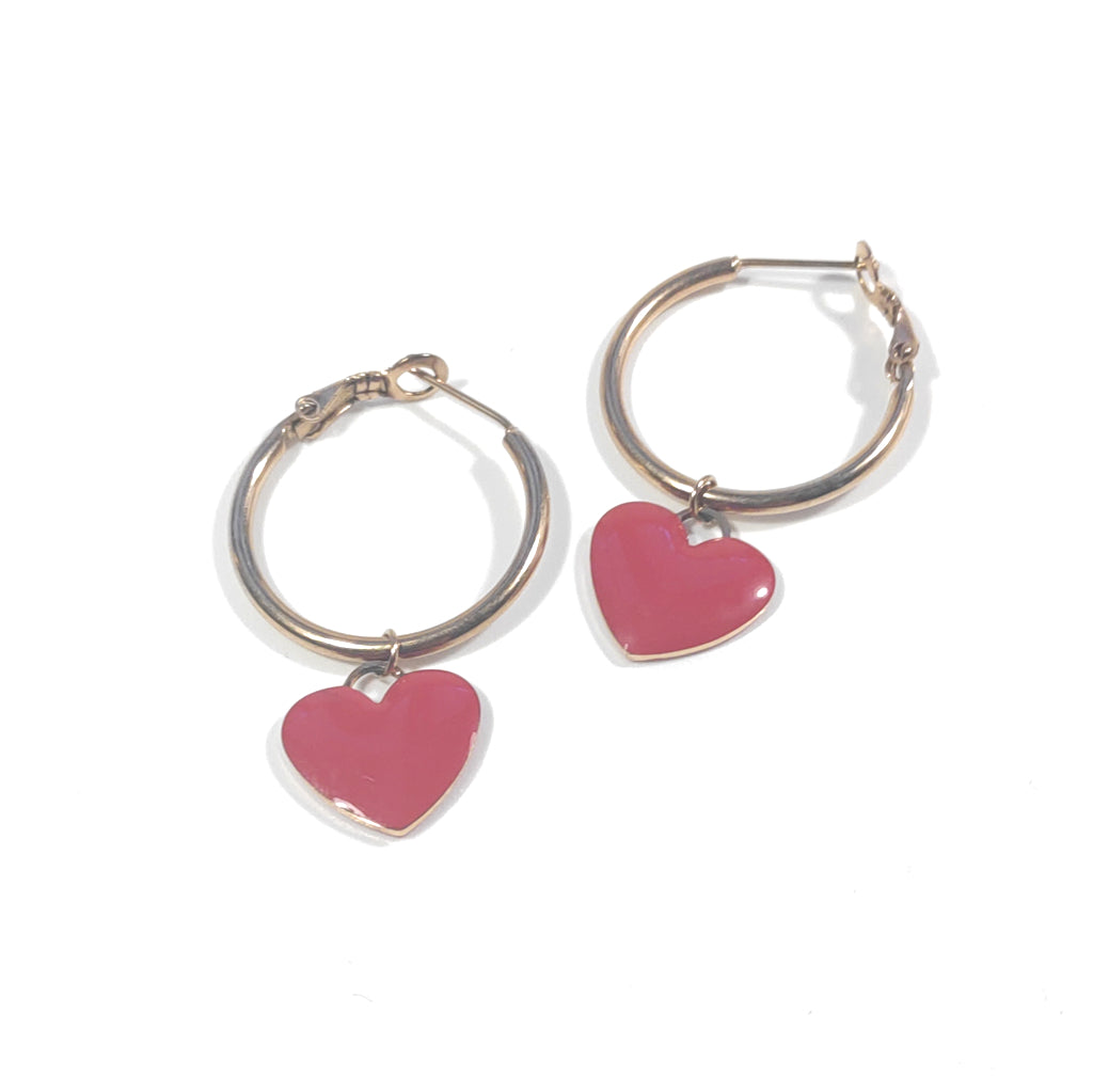 ORECCHINI acciaio 316 L Chirurgico rosèORECCHINI  | Cuori