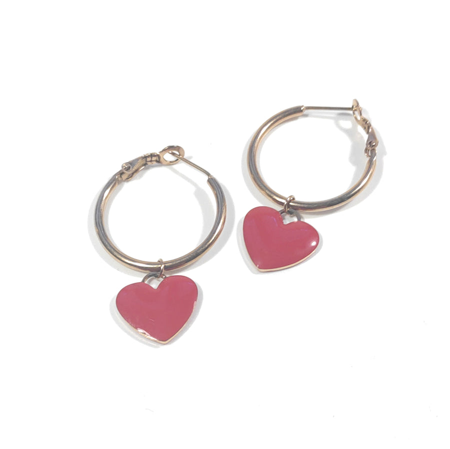 ORECCHINI acciaio 316 L Chirurgico rosèORECCHINI  | Cuori