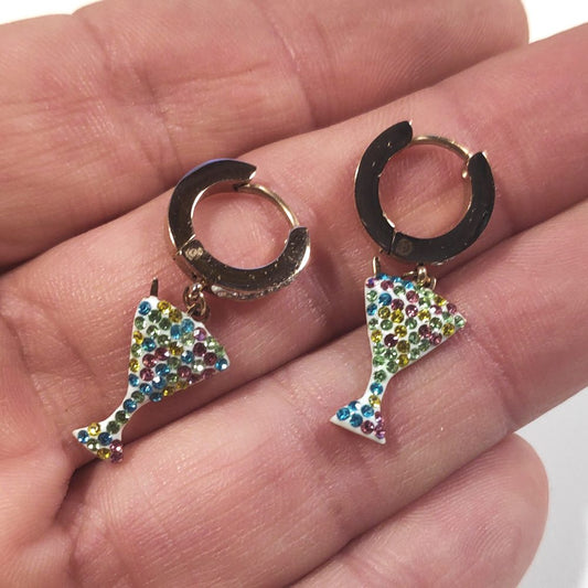 ORECCHINI acciaio 316 L ChirurgicoORECCHINI Zircone colorato, | Cocktail