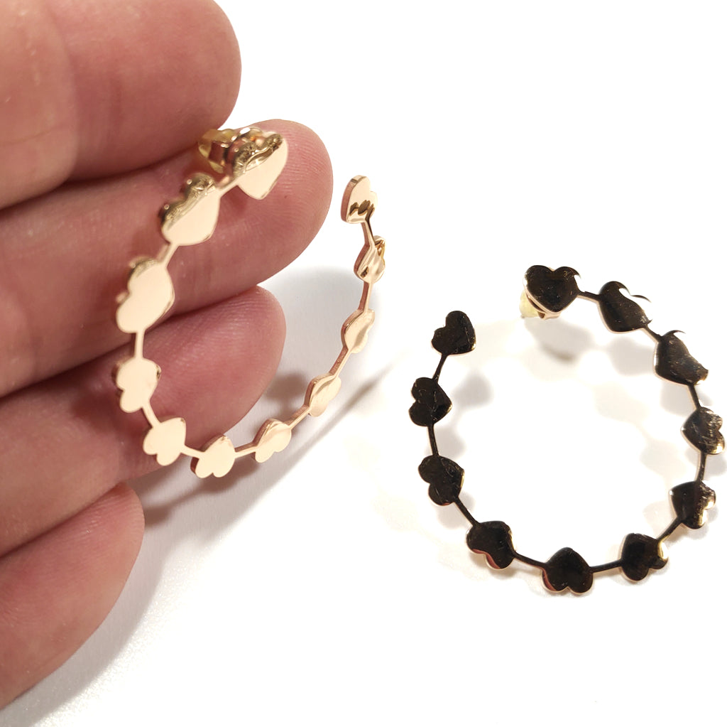 ORECCHINI acciaio 316 L Chirurgico rosèORECCHINI  | Cuori