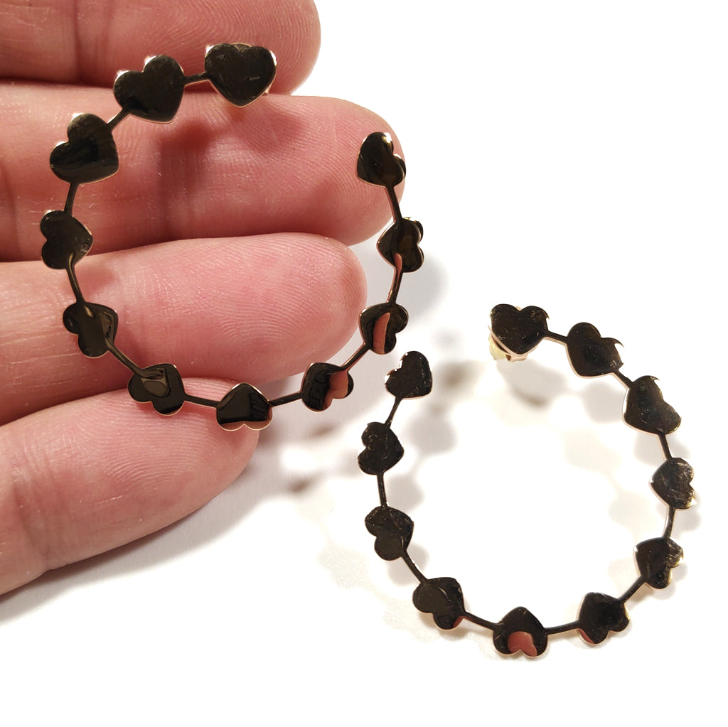 OHRRINGE 316 L Chirurgenstahl rosé - Herzen