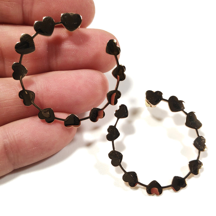 OHRRINGE 316 L Chirurgenstahl rosé - Herzen