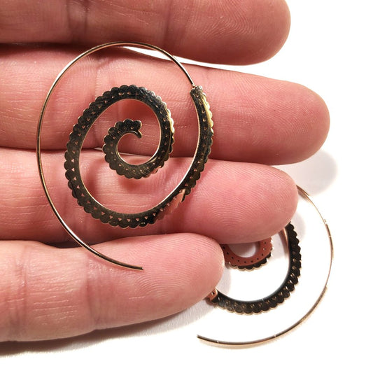 ORECCHINI acciaio 316 L Chirurgico rosè - Spirale – immagine2