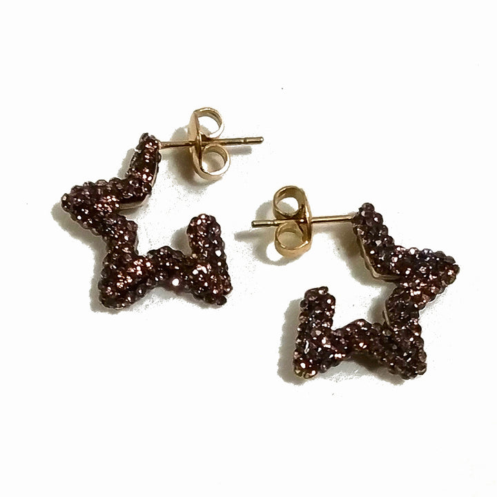 ORECCHINI  con strass in acciaio 316 L Chirurgico ORECCHINI  | Stella