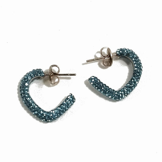 ORECCHINI con strass in acciaio 316 L Chirurgico ORECCHINI | Cuore