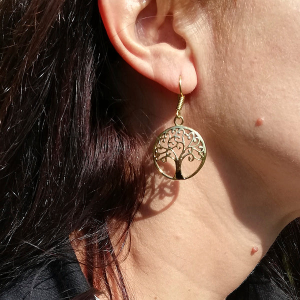 ORECCHINI etnici in ottone ALBERO DELLA VITA | ORECCHINI etnici in ottone