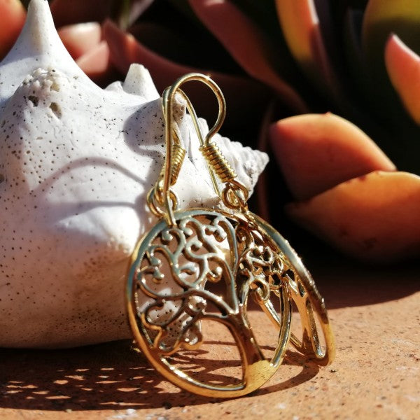 ORECCHINI etnici in ottone ALBERO DELLA VITA | ORECCHINI etnici in ottone